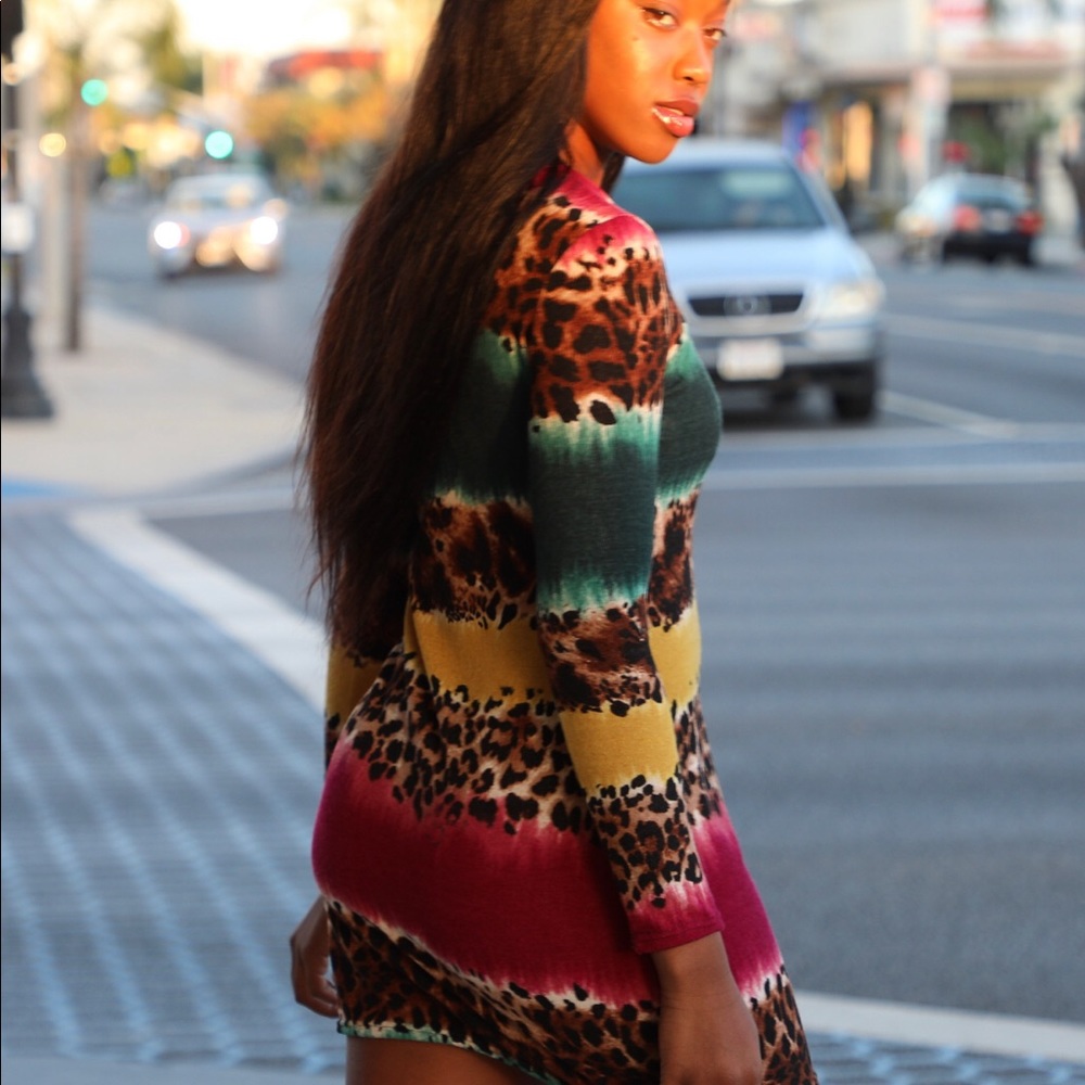 Mini sweater knit longsleeve dress